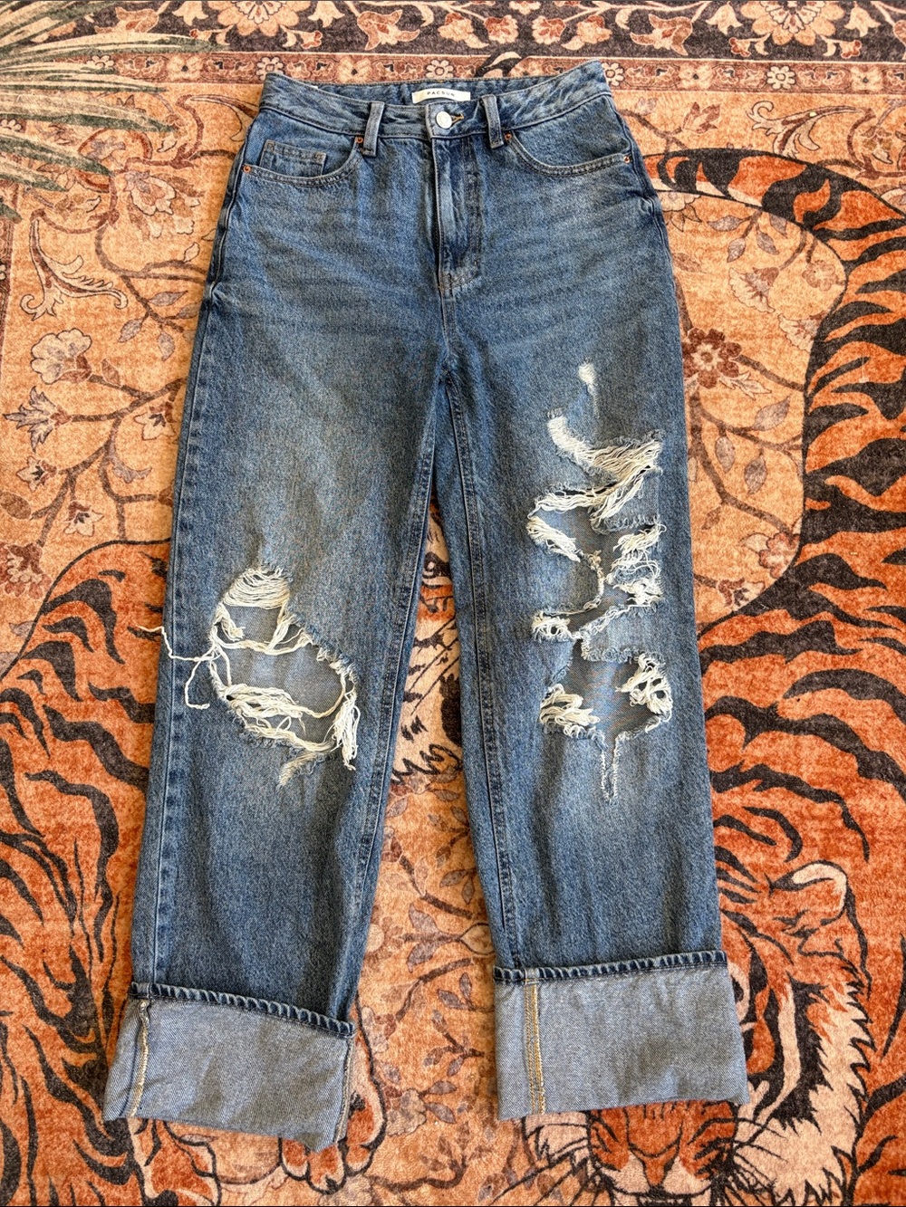 PacSun Light Blue Denim Jeans with Contrast Stitching
